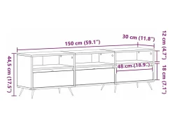 Gabinete de TV Roble artisan 150 x 30 x 44.5 cm