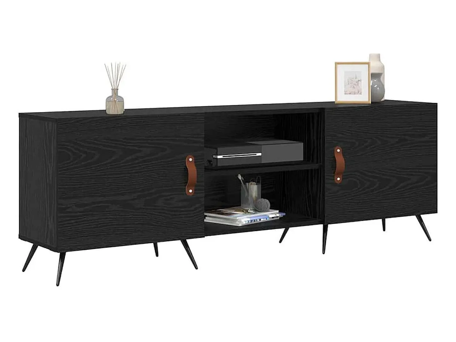 Gabinete de TV Roble negro 150 x 30 x 50 cm