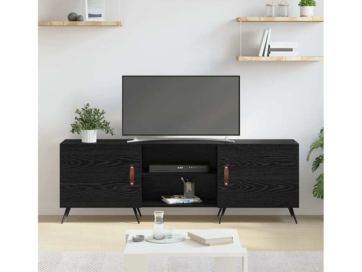 Gabinete de TV Roble negro 150 x 30 x 50 cm