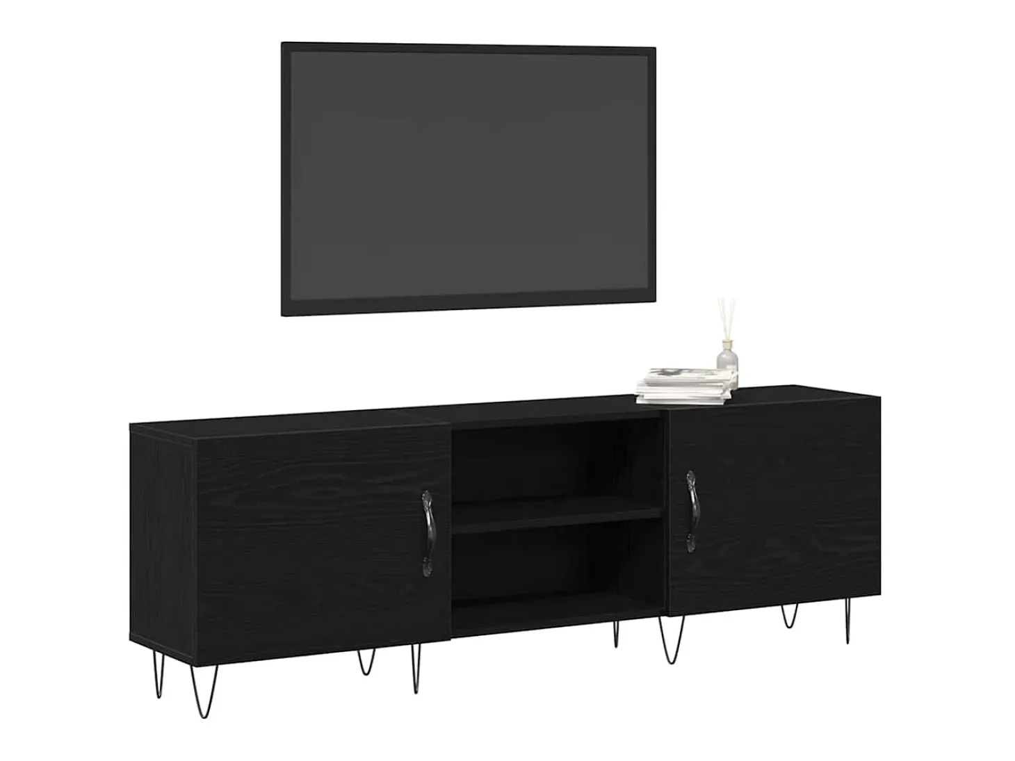 Gabinete de TV Roble negro 150 x 30 x 50 cm