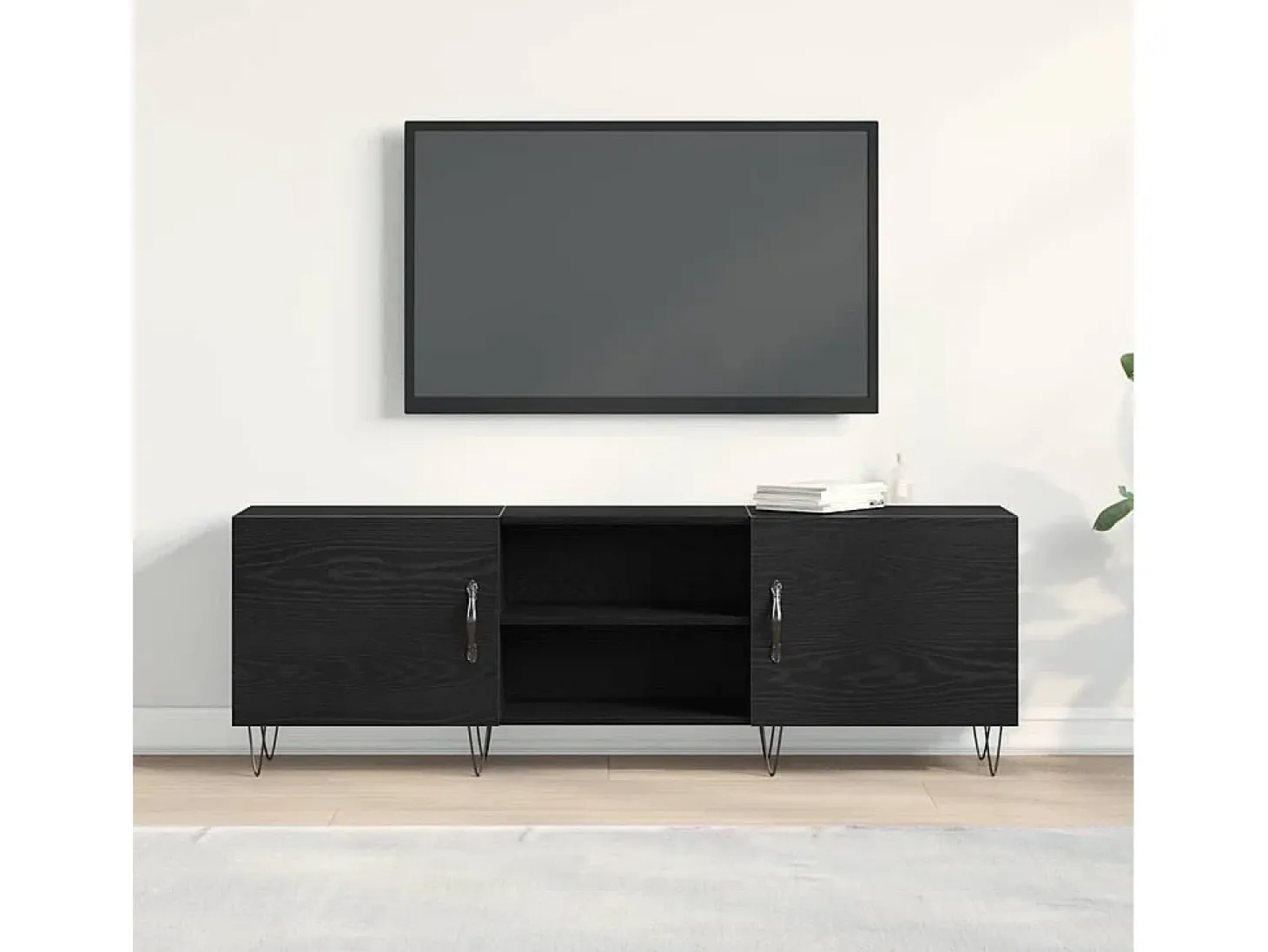 Gabinete de TV Roble negro 150 x 30 x 50 cm