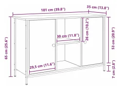 Gabinete de TV Roble negro 101 x 35 x 65 cm