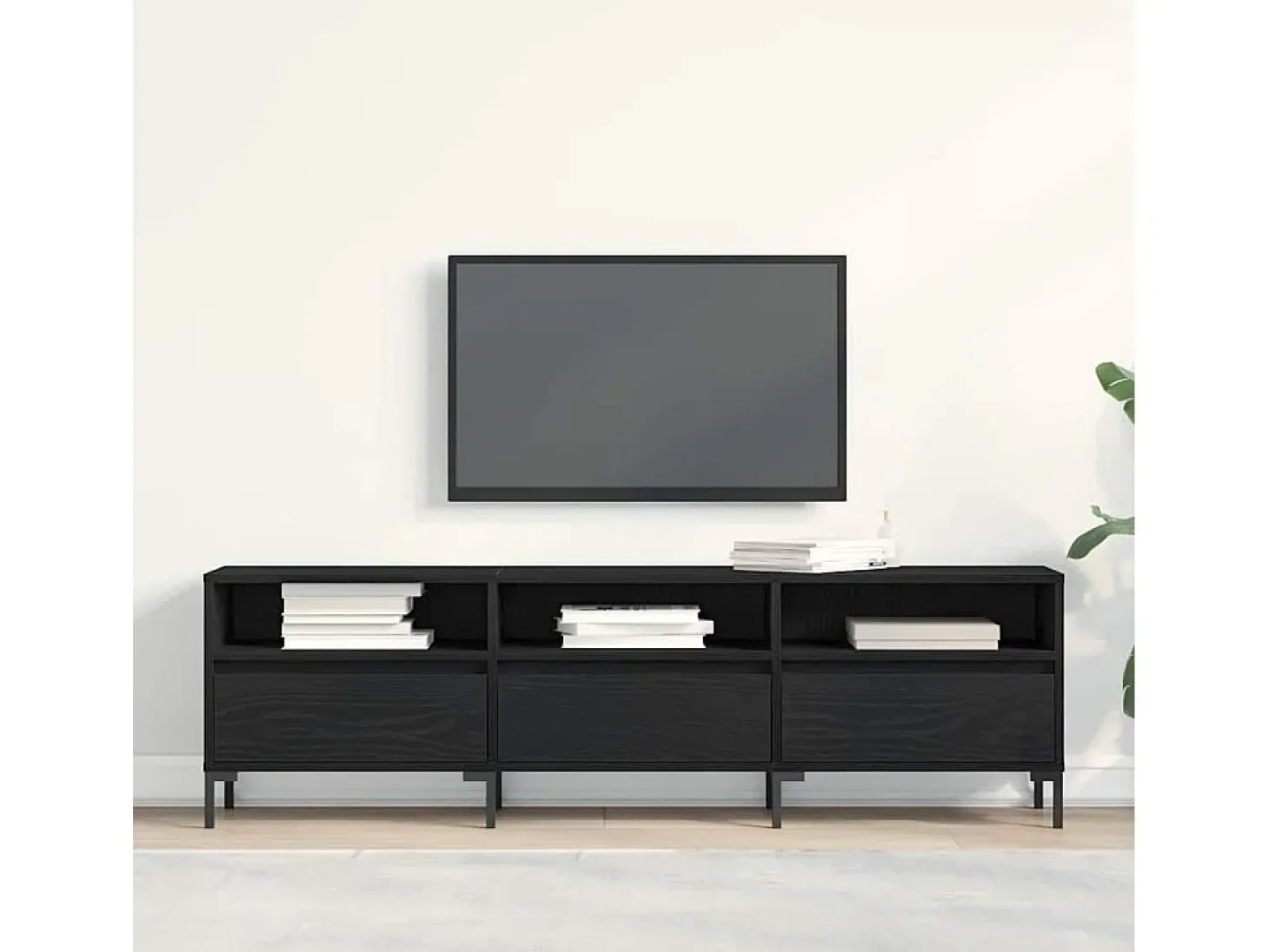 Gabinete de TV Roble negro 150 x 30 x 44.5 cm