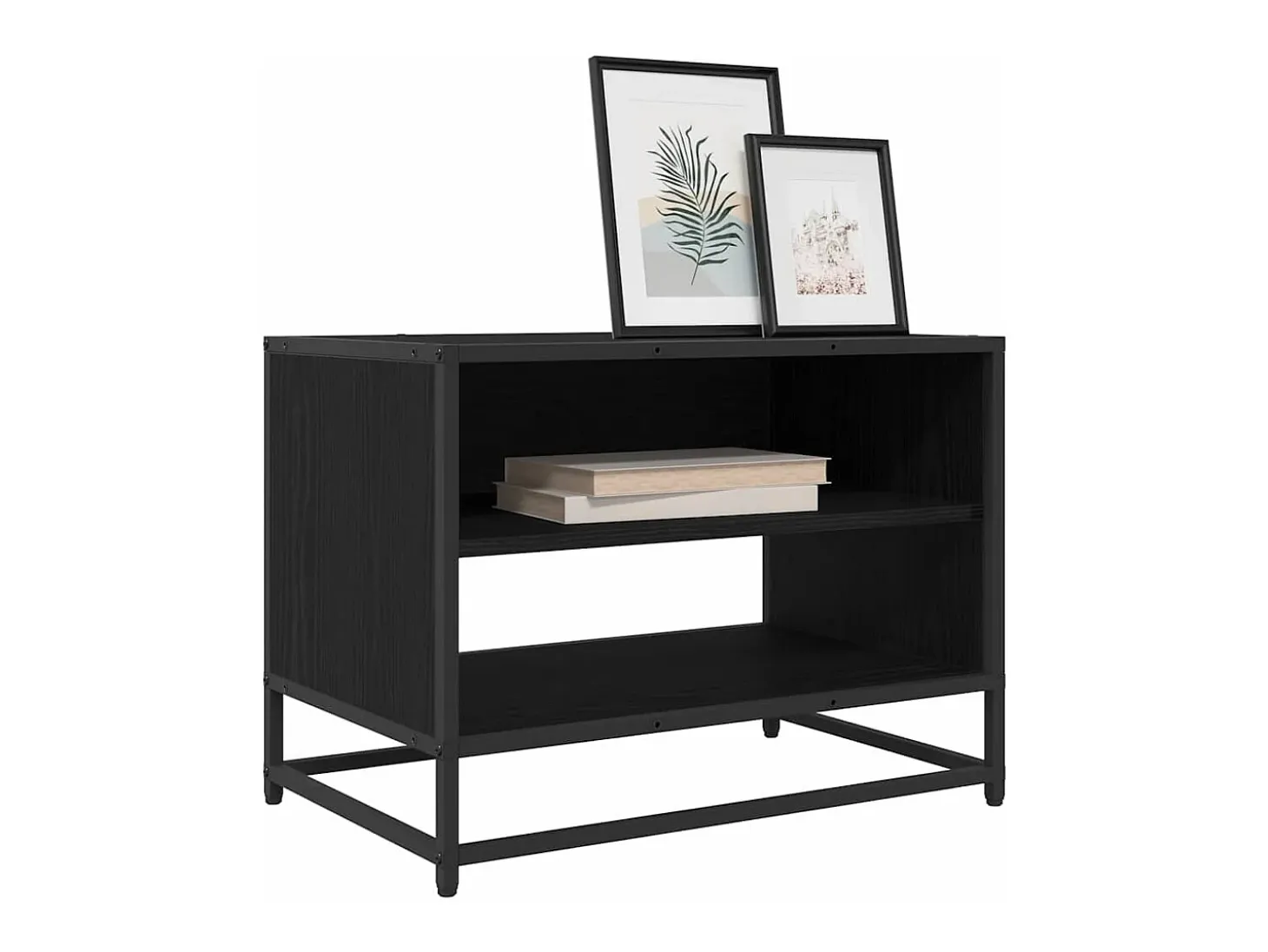 Gabinete de TV Roble negro 61 x 40 x 46 cm Madera contrachapada