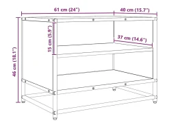 Gabinete de TV Roble negro 61 x 40 x 46 cm Madera contrachapada