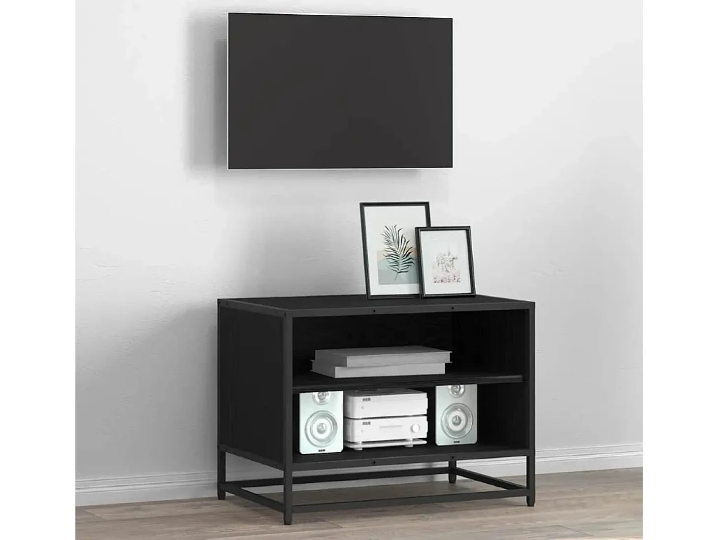 Gabinete de TV Roble negro 61 x 40 x 46 cm Madera contrachapada