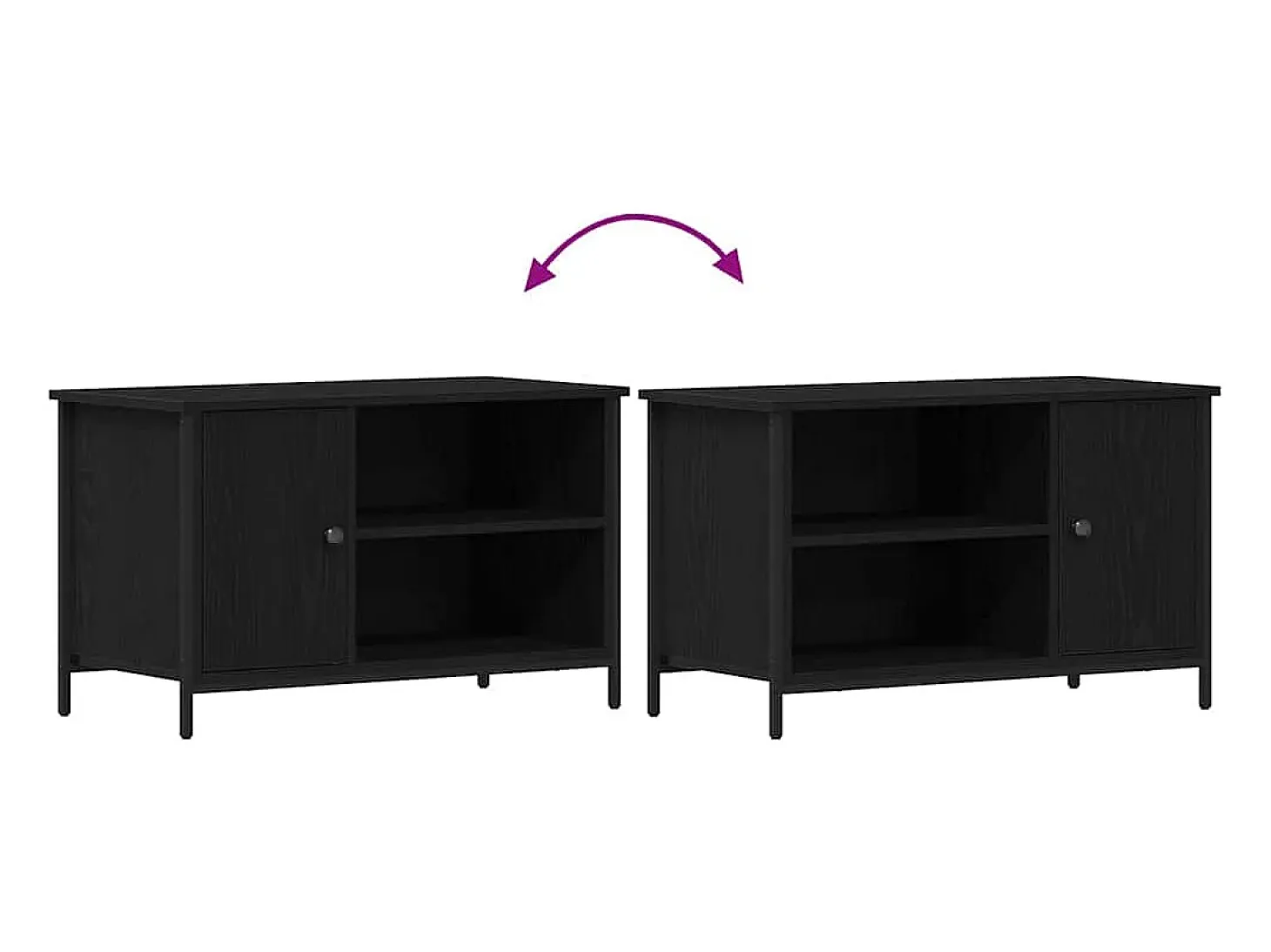 Gabinete de TV Roble negro 80 x 40 x 50 cm Madera contrachapada