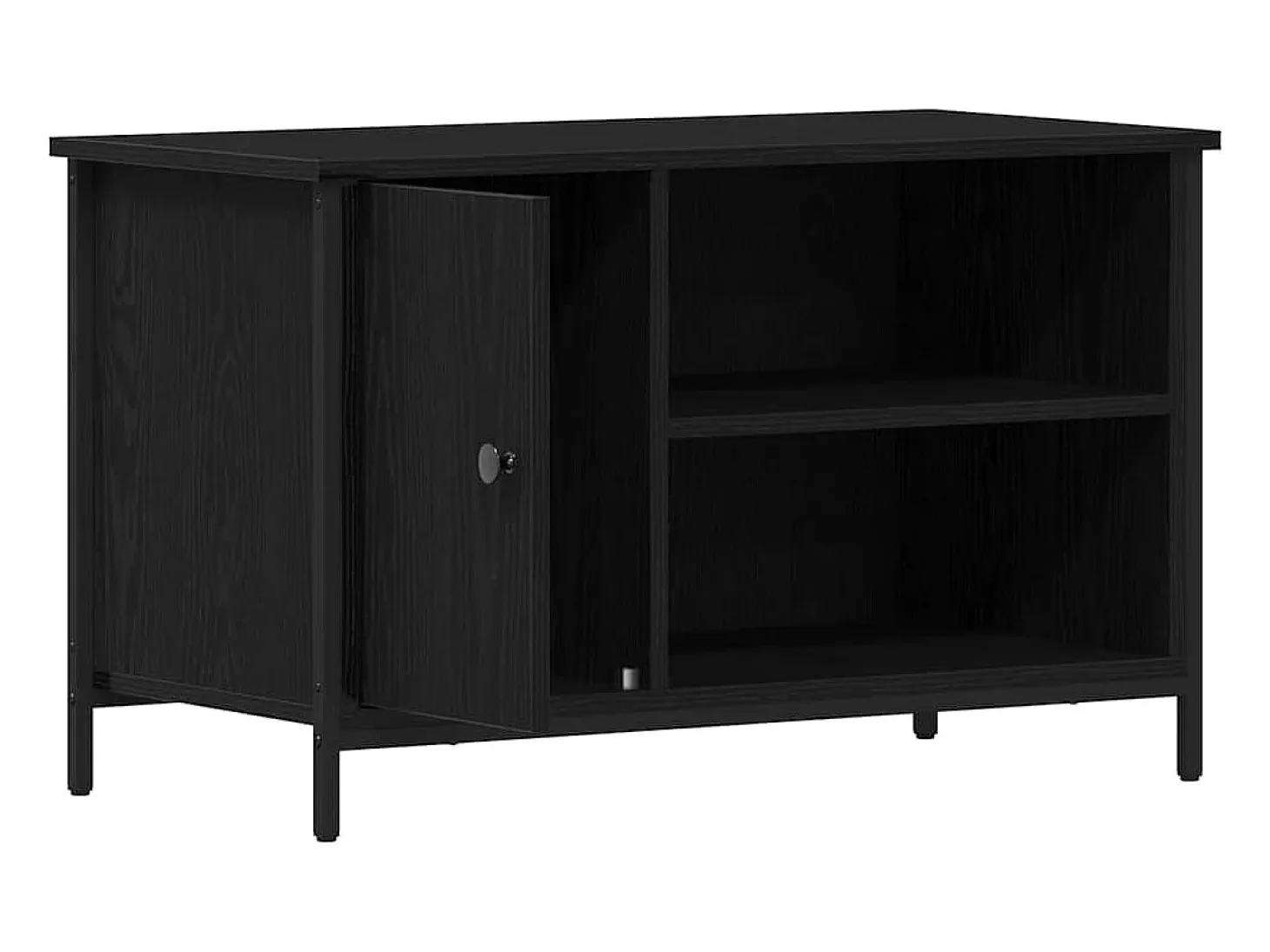 Gabinete de TV Roble negro 80 x 40 x 50 cm Madera contrachapada