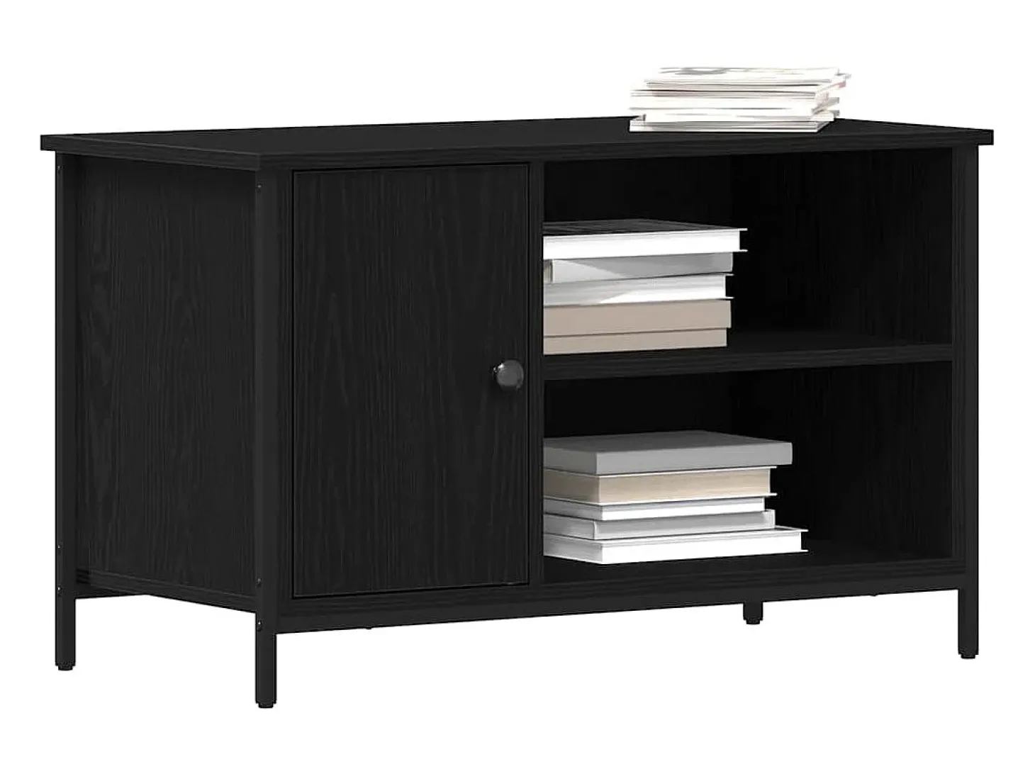 Gabinete de TV Roble negro 80 x 40 x 50 cm Madera contrachapada