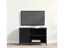 Gabinete de TV Roble negro 80 x 40 x 50 cm Madera contrachapada