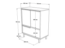 Gabinete multiusos On8B-W Blanco 74.8x90.4x35.5 cm