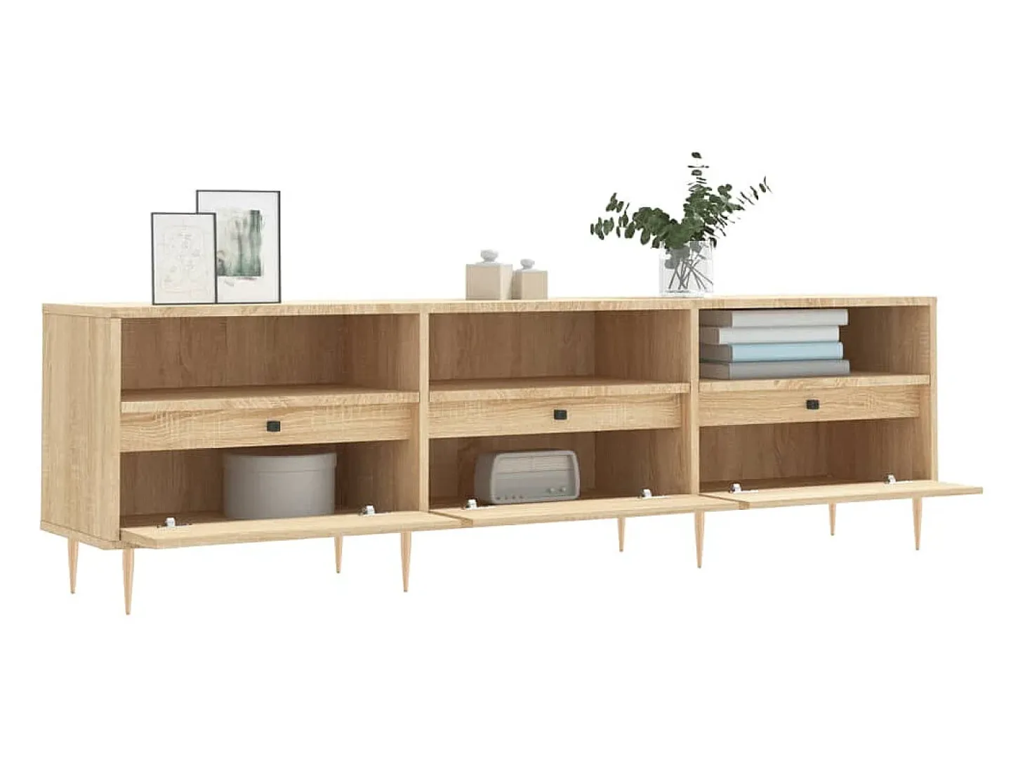 Galax Mueble de TV madera contrachapada roble Sonoma 150x30x44,5 cm