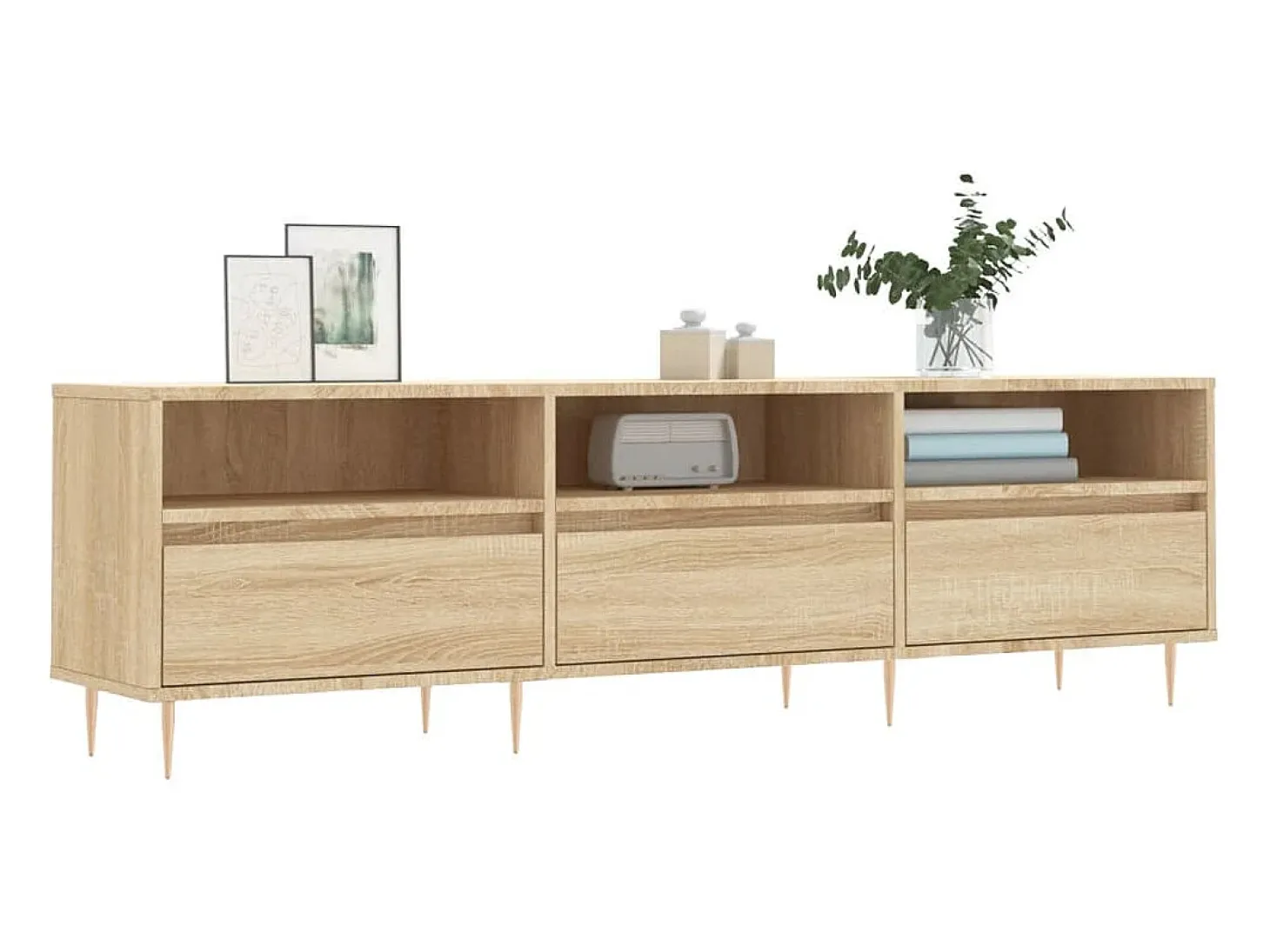 Galax Mueble de TV madera contrachapada roble Sonoma 150x30x44,5 cm