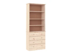 Garden Furniture - Librería con cajones ALTA madera maciza de pino 77x35x186,5 cm
