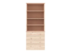 Garden Furniture - Librería con cajones ALTA madera maciza de pino 77x35x186,5 cm
