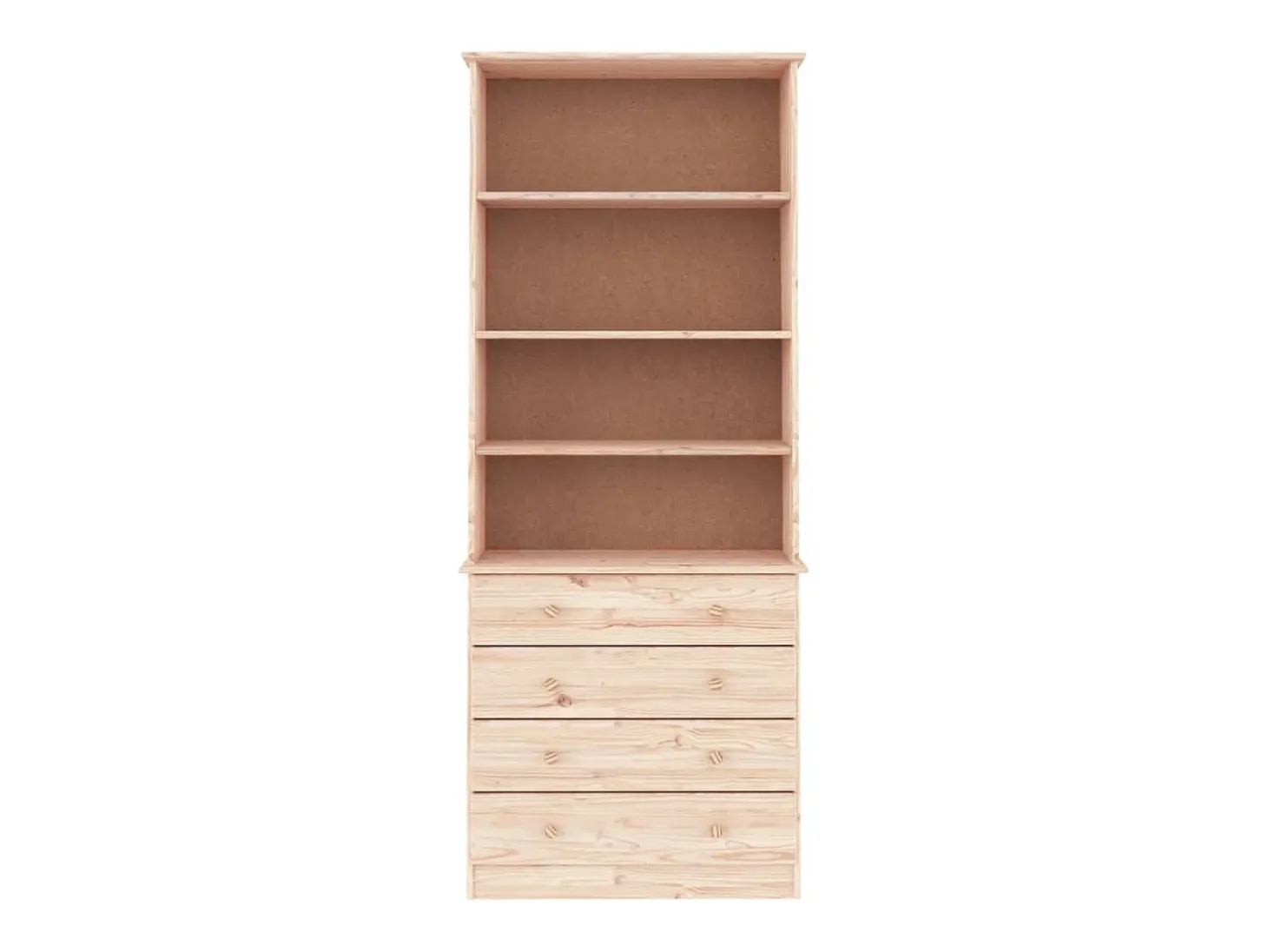 Garden Furniture - Librería con cajones ALTA madera maciza de pino 77x35x186,5 cm