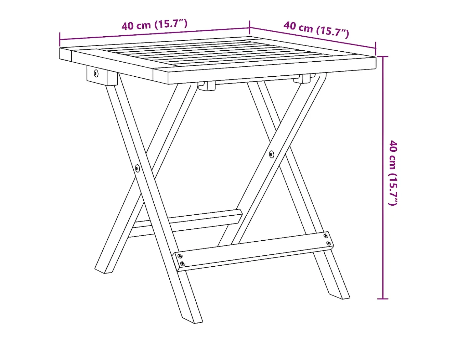 Garden Furniture - Mesa auxiliar de jardín madera maciza de acacia 40x40x40 cm
