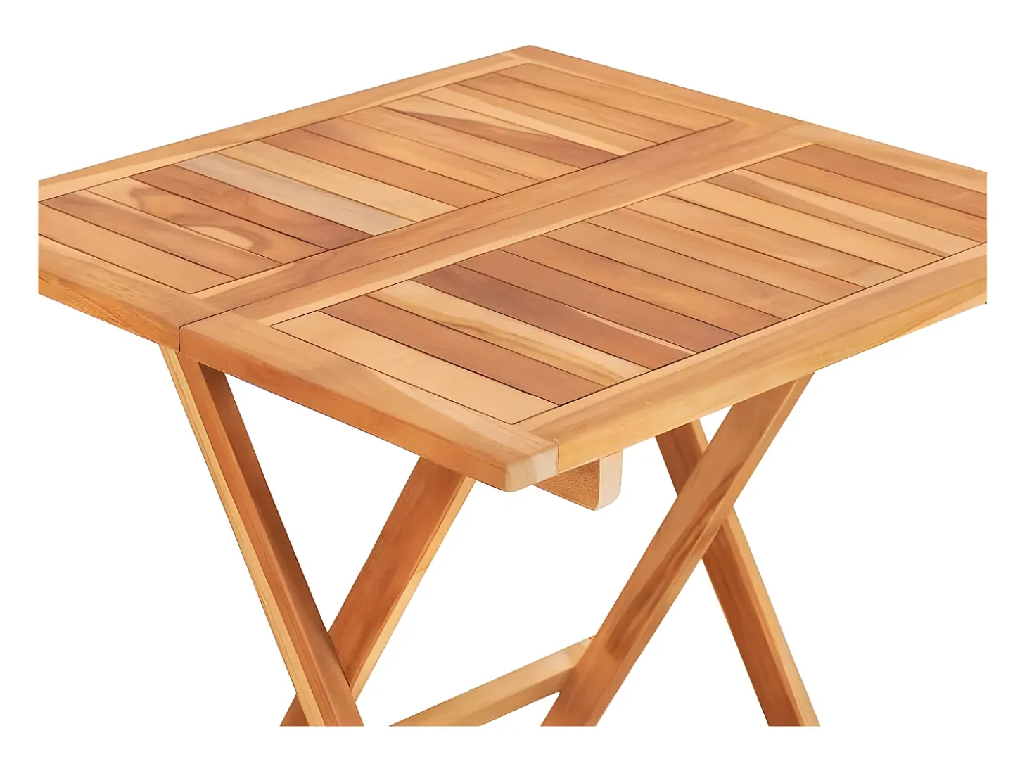 Garden Furniture - Mesa plegable de bistró de madera maciza de teca 60x60x65 cm