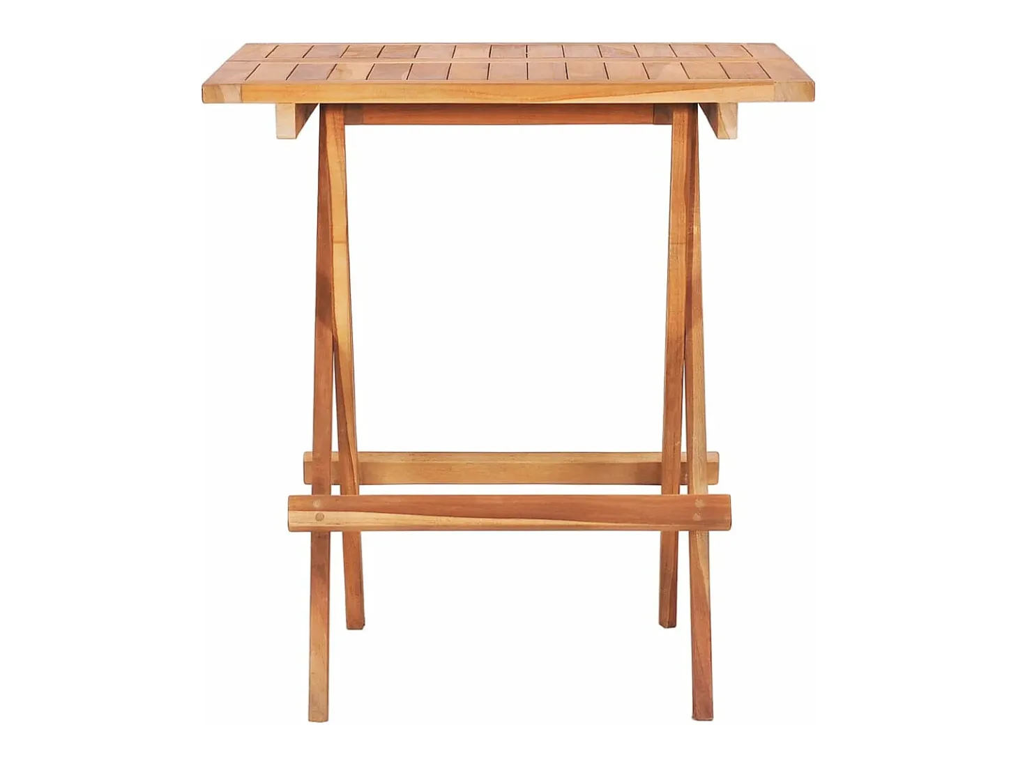Garden Furniture - Mesa plegable de bistró de madera maciza de teca 60x60x65 cm