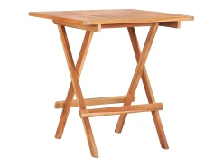 Garden Furniture - Mesa plegable de bistró de madera maciza de teca 60x60x65 cm