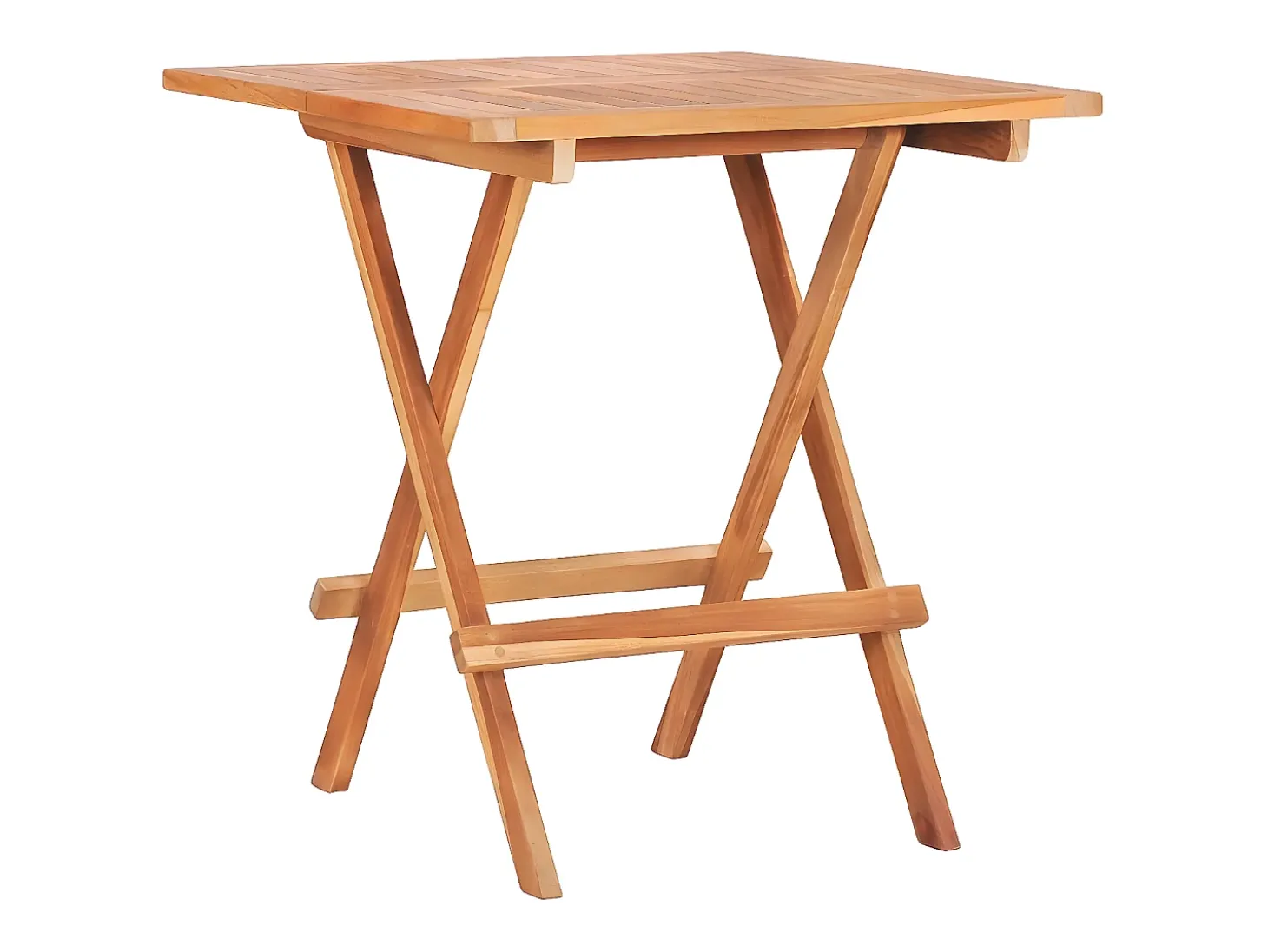 Garden Furniture - Mesa plegable de bistró de madera maciza de teca 60x60x65 cm