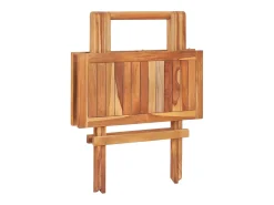 Garden Furniture - Mesa plegable de bistró de madera maciza de teca 60x60x65 cm