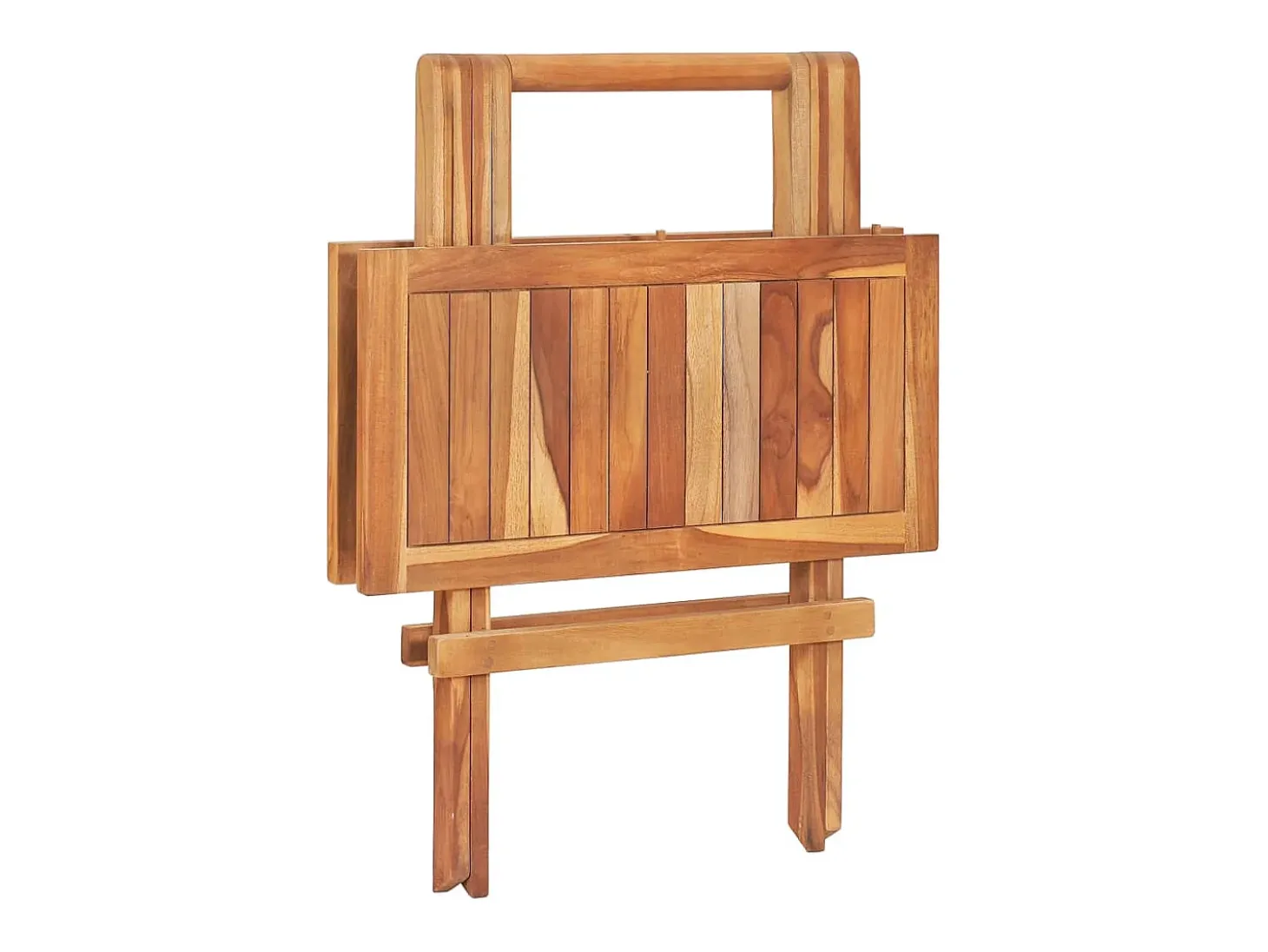 Garden Furniture - Mesa plegable de bistró de madera maciza de teca 60x60x65 cm