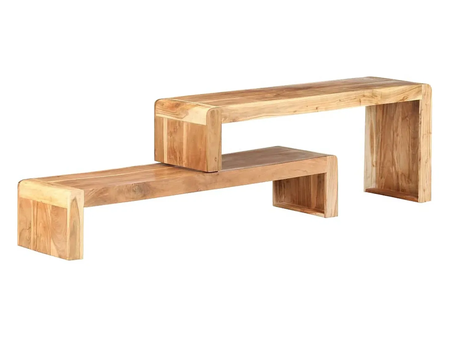 Garden Furniture - Mueble de TV de 2 piezas de madera maciza de acacia