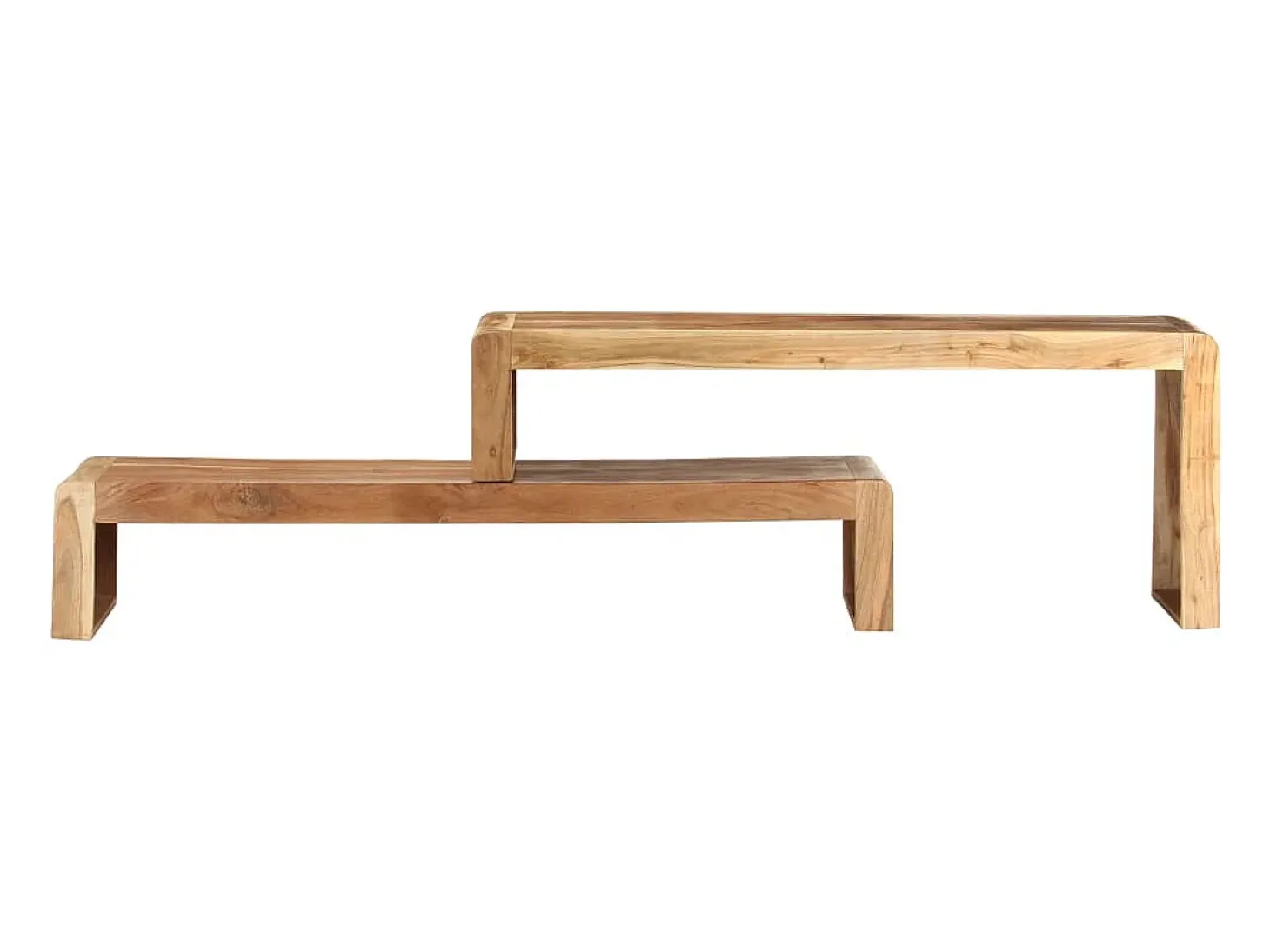 Garden Furniture - Mueble de TV de 2 piezas de madera maciza de acacia