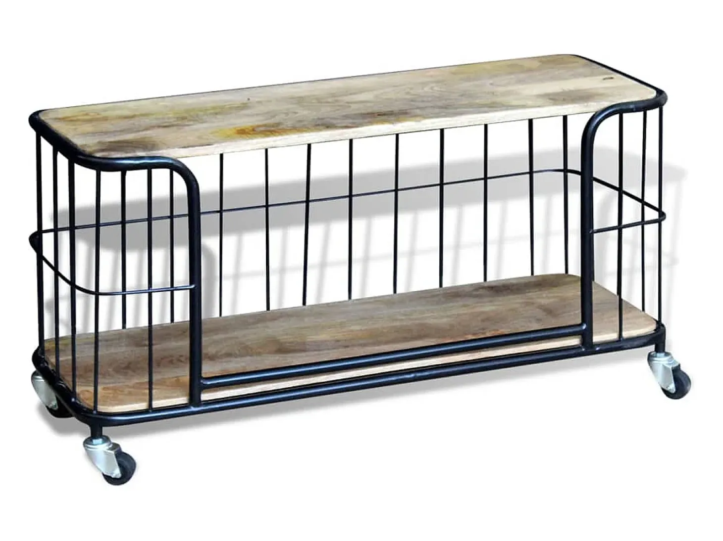 Garden Furniture - Mueble de TV de madera maciza de mango 100x40x45 cm