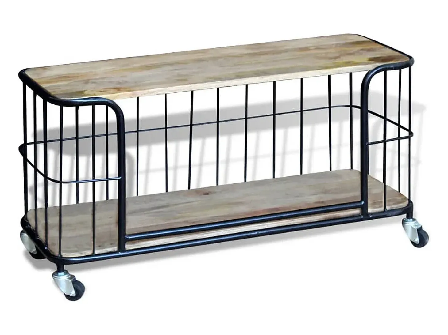Garden Furniture - Mueble de TV de madera maciza de mango 100x40x45 cm