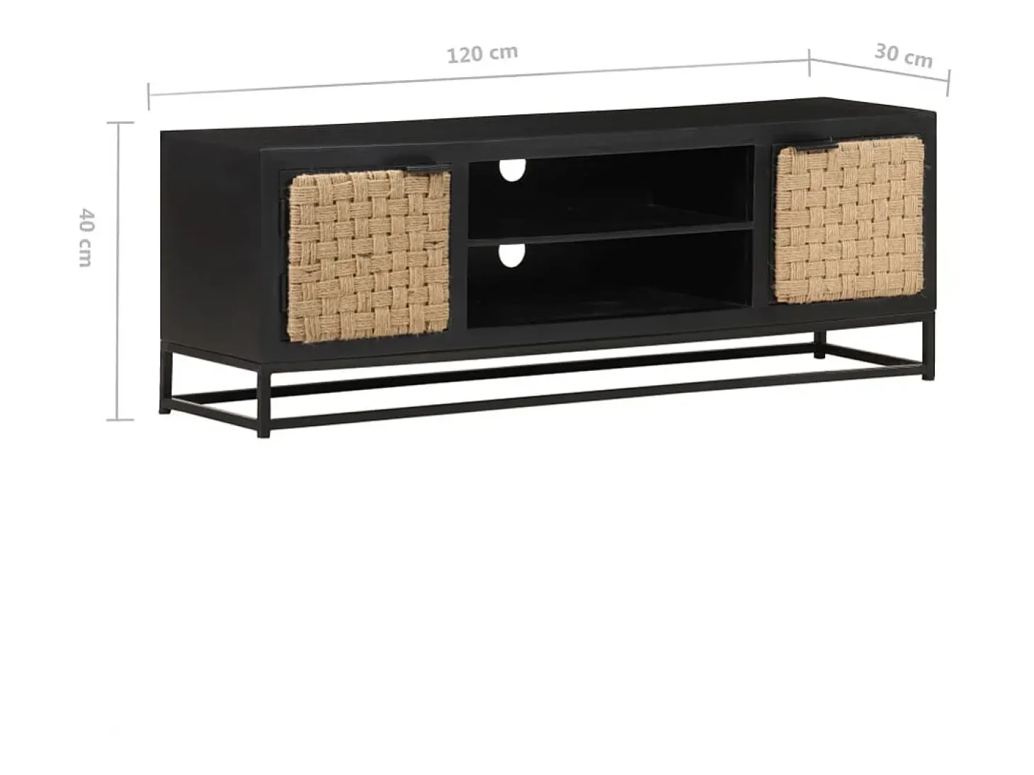 Garden Furniture - Mueble para TV de madera maciza de mango 120x30x40 cm