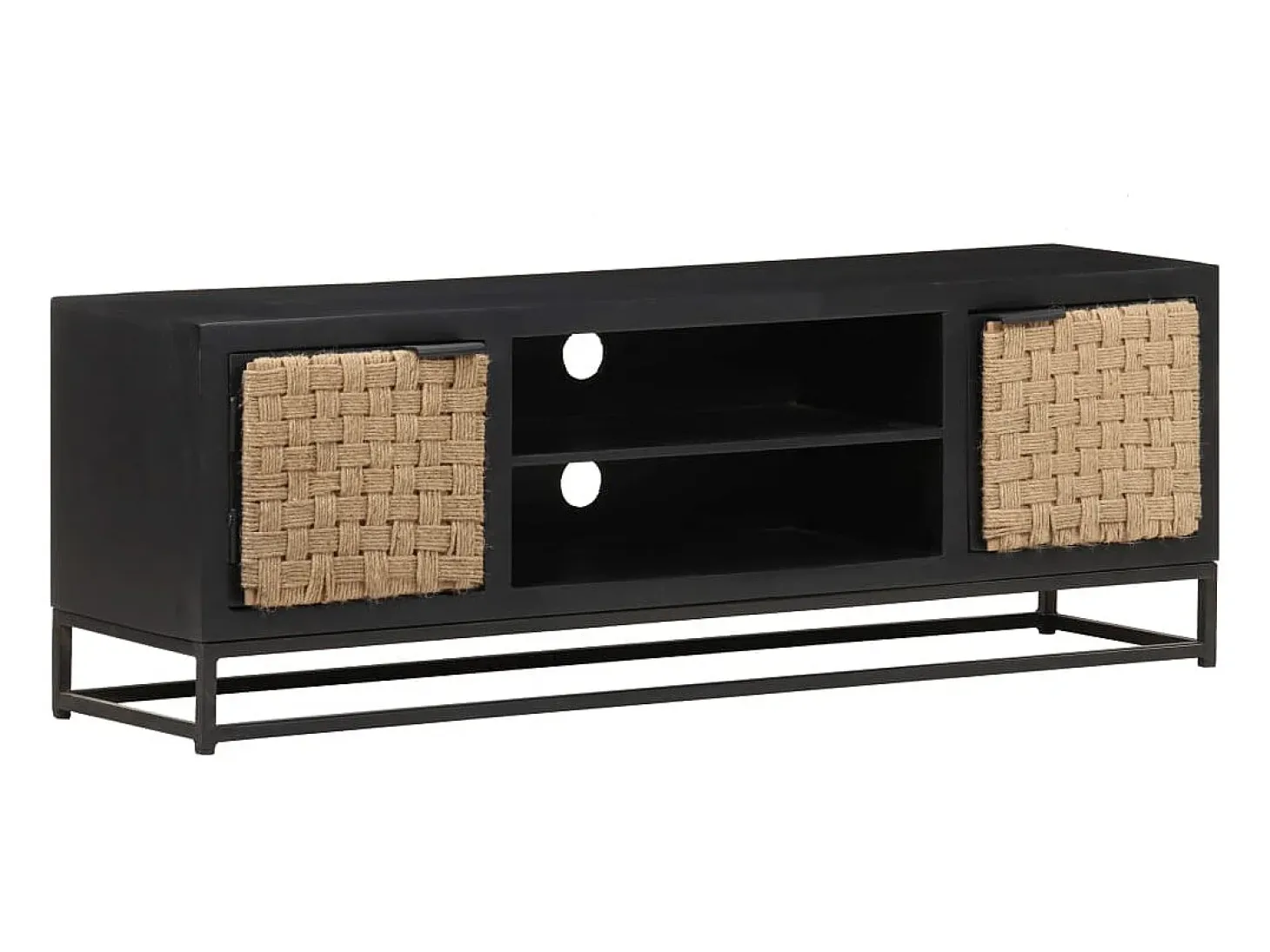 Garden Furniture - Mueble para TV de madera maciza de mango 120x30x40 cm