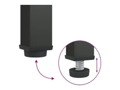 Garden Furniture - Mueble de TV vidrio y acero negro 105x35x50 cm