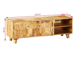 Garden Furniture - Mueble para TV de madera maciza de mango 118x35x40 cm