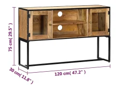 Garden Furniture - Mueble para TV de madera maciza reciclada 120x30x75 cm