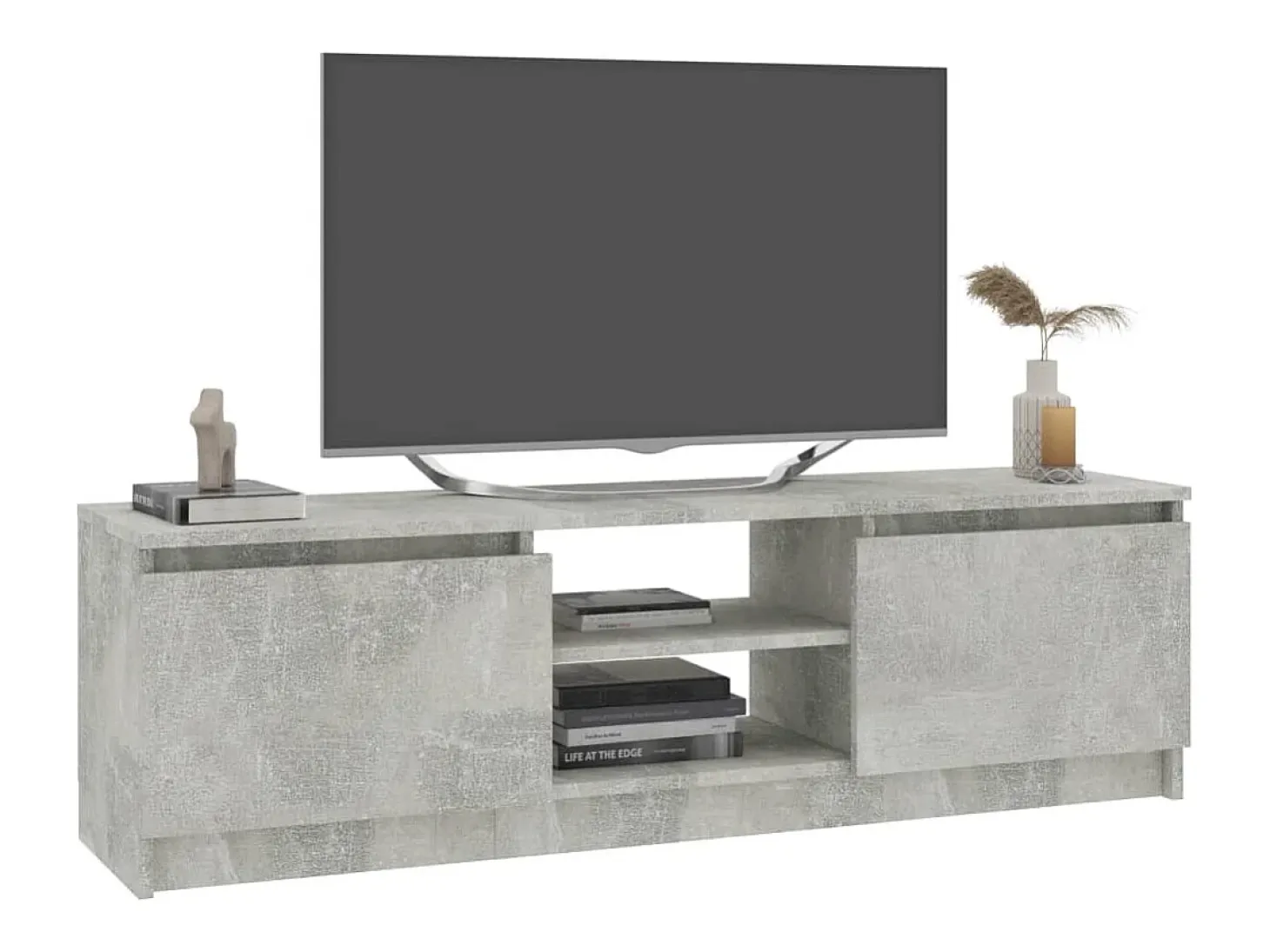 Gene Scott Mueble para TV de aglomerado gris hormigón 120x30x35,5 cm