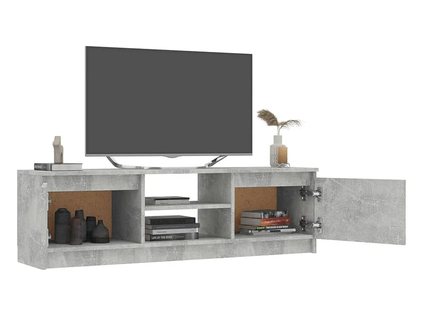Gene Scott Mueble para TV de aglomerado gris hormigón 120x30x35,5 cm
