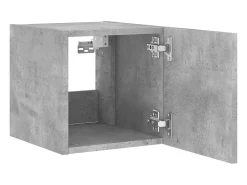 Gerben Mueble de TV de pared con luces LED gris hormigón 30,5x35x30 cm