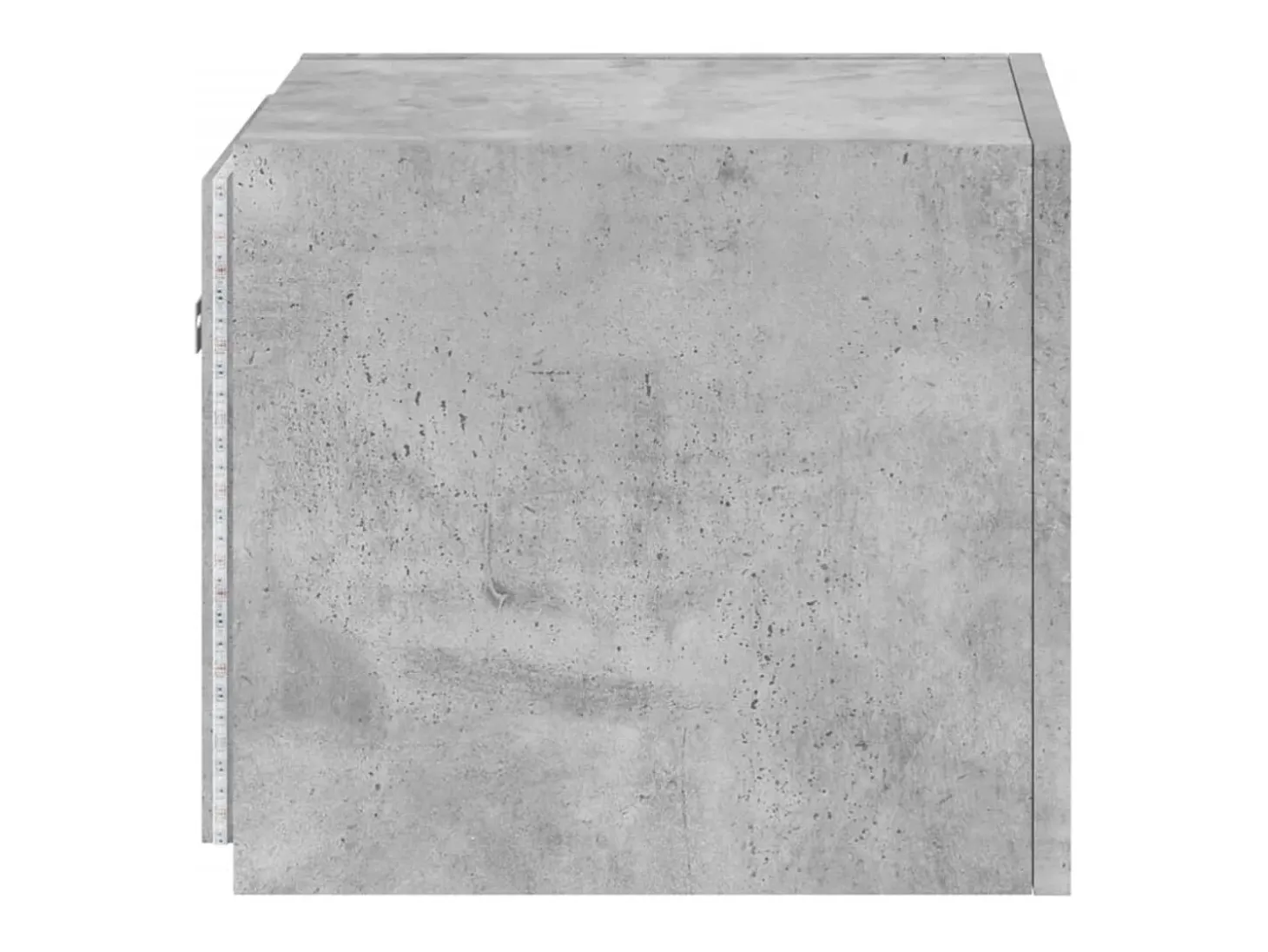 Gerben Mueble de TV de pared con luces LED gris hormigón 30,5x35x30 cm
