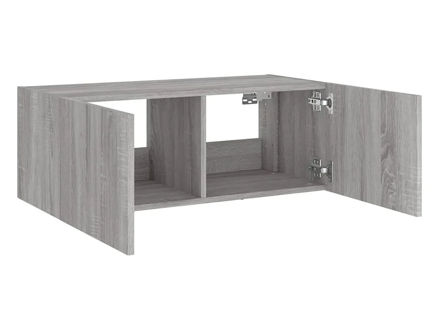 Gerben Mueble de TV de pared con luces LED gris Sonoma 80x35x31 cm