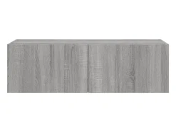 Gerben Mueble de TV de pared con luces LED gris Sonoma 100x35x31 cm