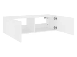 Gerben Mueble de TV de pared con luces LED blanco 100x35x31 cm