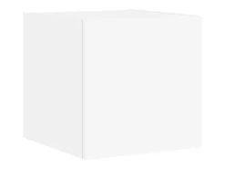 Gerben Mueble de TV de pared con luces LED blanco 30,5x35x30 cm