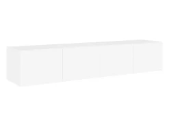 Gerben Muebles de TV de pared con luces LED 2 uds blanco 80x35x31 cm