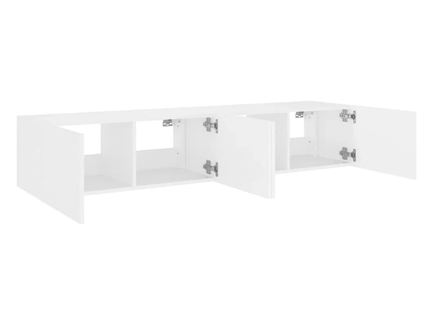 Gerben Muebles de TV de pared con luces LED 2 uds blanco 80x35x31 cm