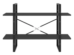 Gitana Estantería de 2 niveles madera contrachapada gris 100x30x70 cm