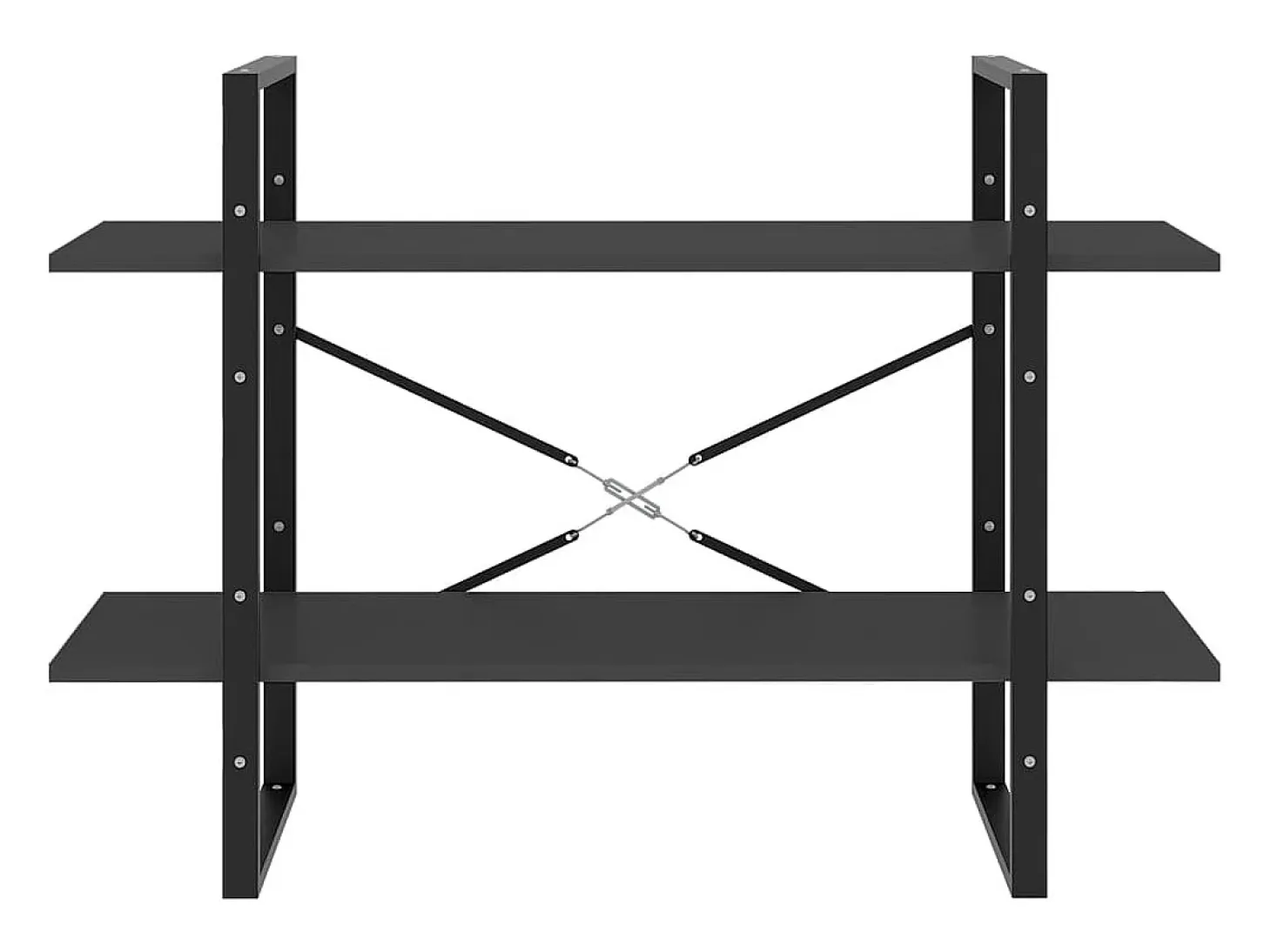 Gitana Estantería de 2 niveles madera contrachapada gris 100x30x70 cm