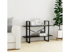Gitana Estantería de 2 niveles madera contrachapada negro 100x30x70 cm