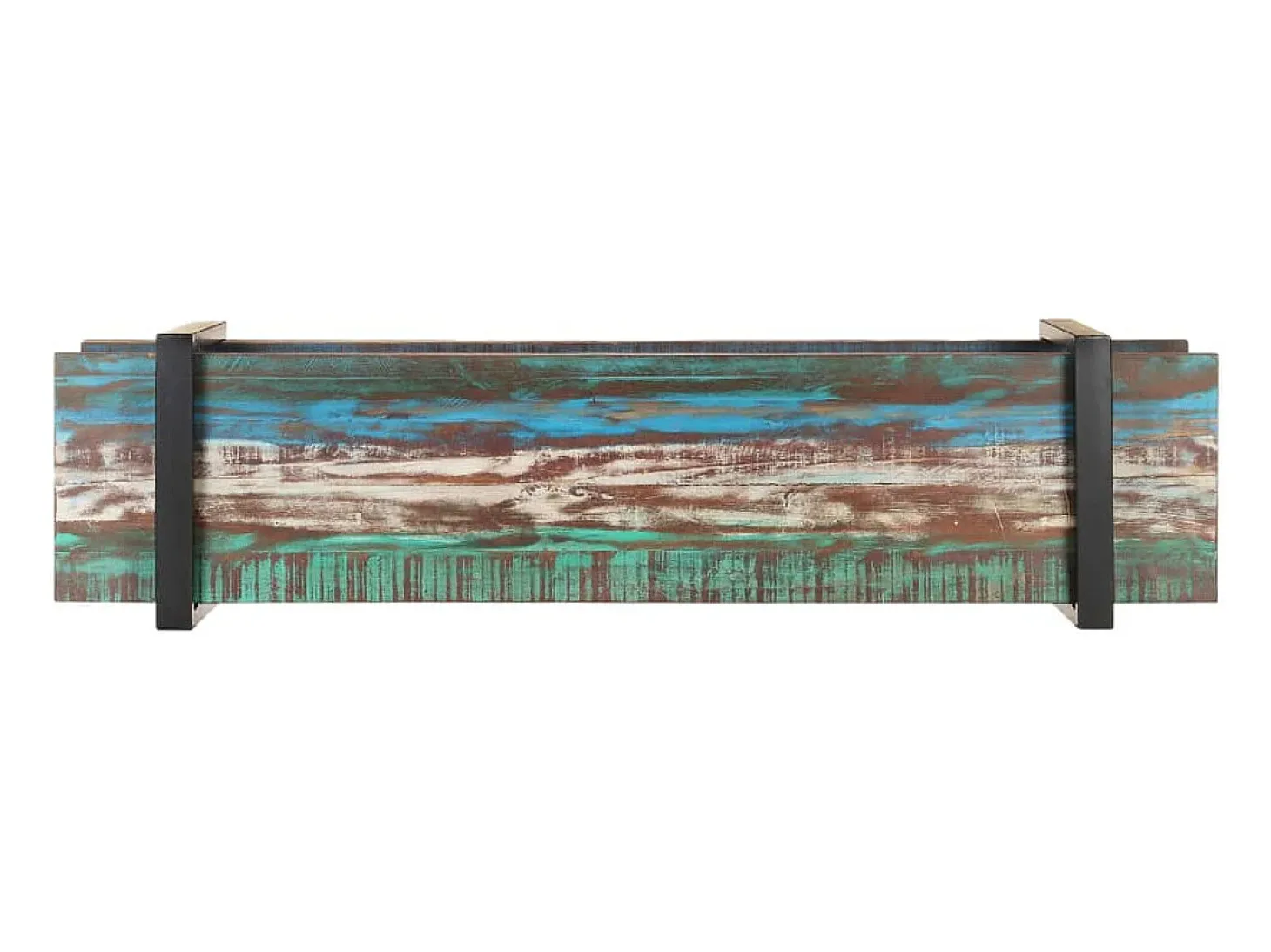 Gokce Mueble para TV madera maciza reciclada 160x40x40 cm
